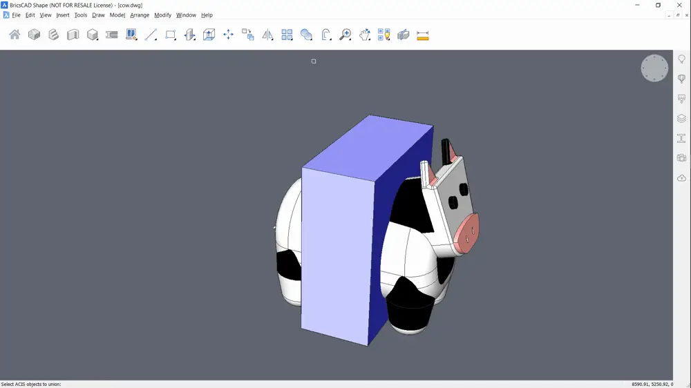 Editing Entities in BricsCAD Shape -split