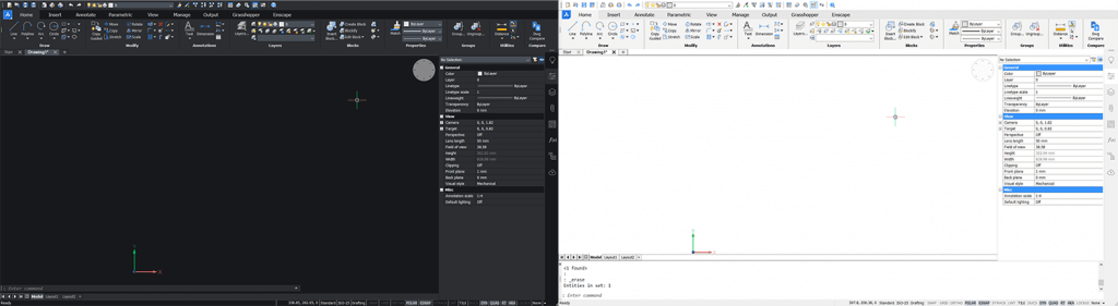 24 Tips for Moving from AutoCAD<sup>®</sup> to BricsCAD®- workspace light dark-1024x281