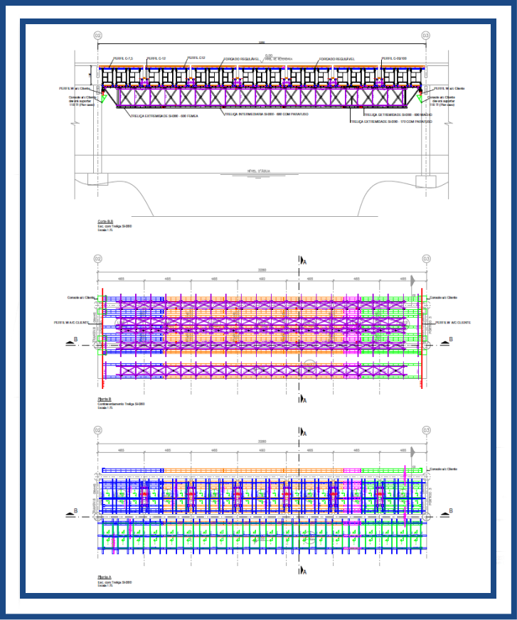 2D plan and 3D modeling scaffolding plan