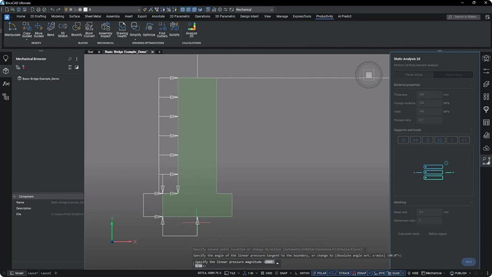 Fixed Supports BricsCAD Mechanical