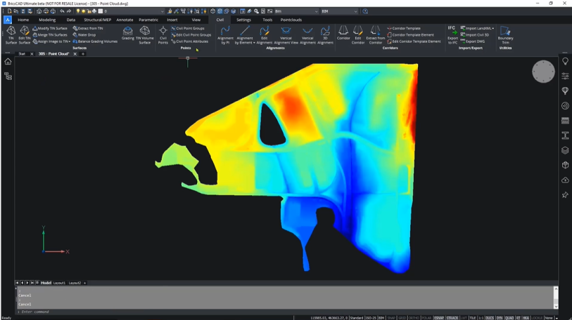3D laser-scanning Scan-to-TIN surface