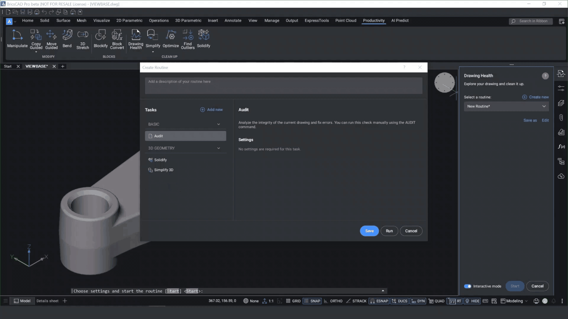 DWG Health Manager routine description