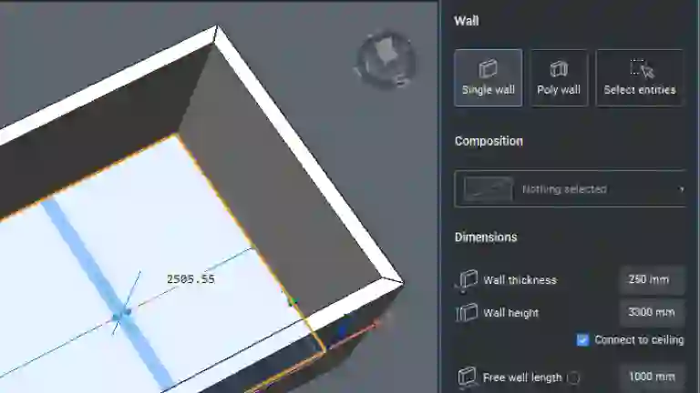 Quickwall becomes part of the wall tool