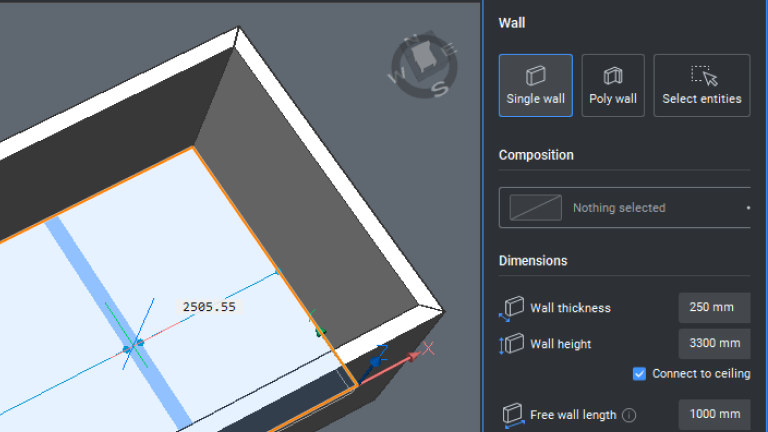 Quickwall becomes part of the wall tool