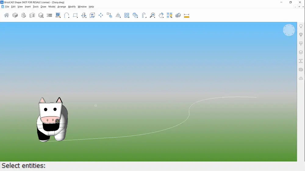 Arrays in BricsCAD Shape - path array