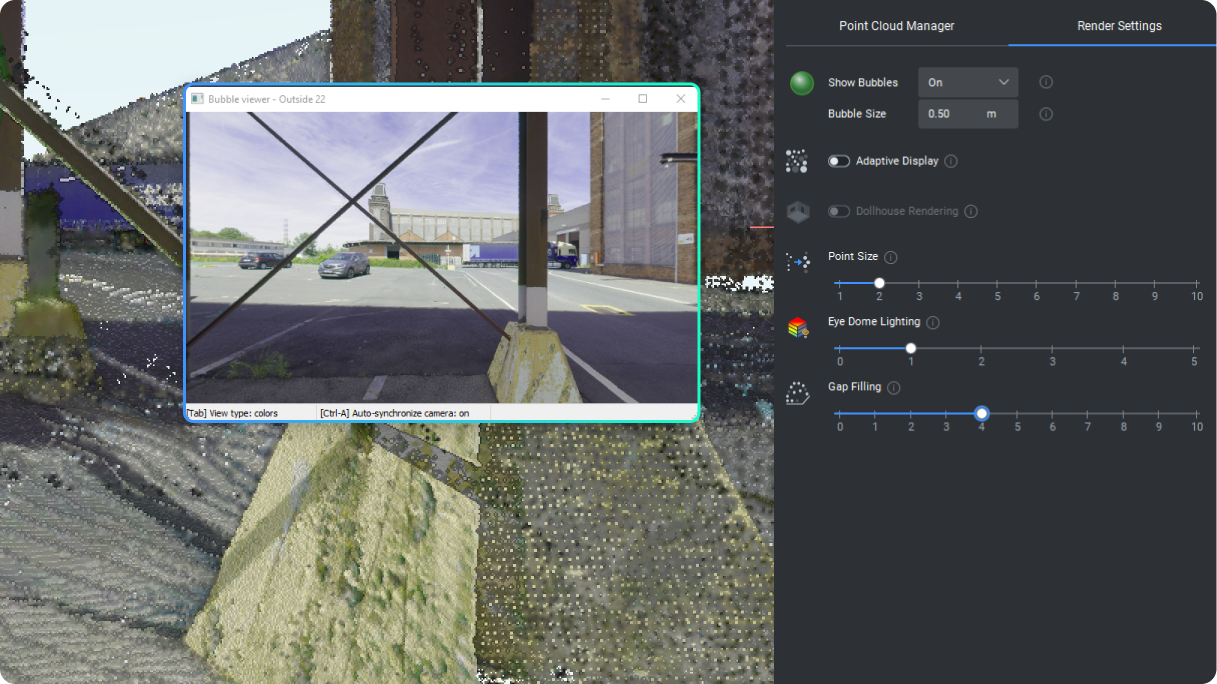 Point cloud rendering modes Point cloud rendering modes