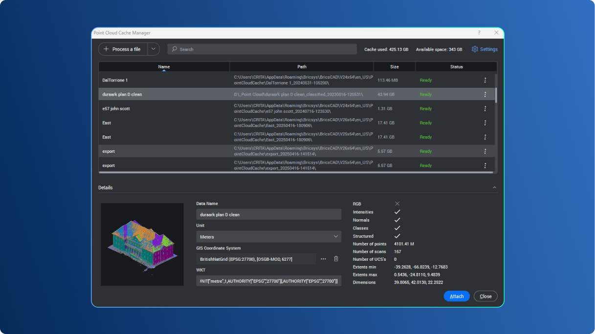 Centralized point cloud management