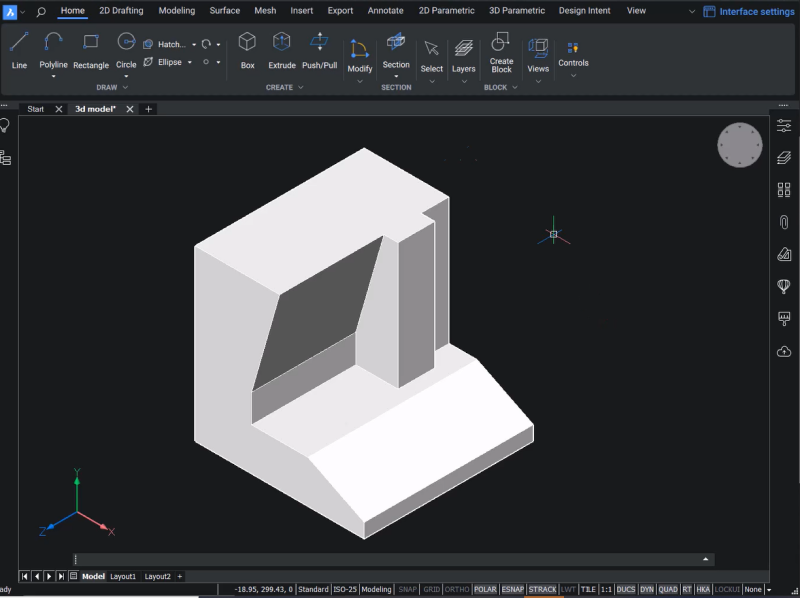 3D model in BricsCAD