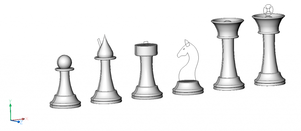 Create a 3d model of A chess piece called The Charge