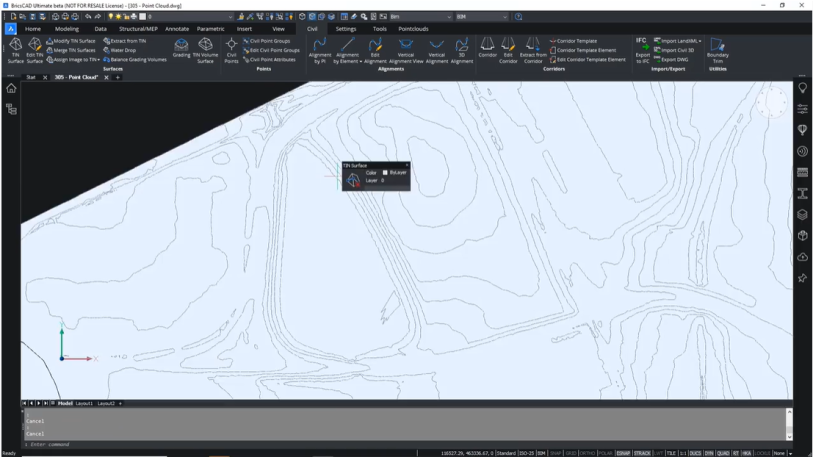 Your Scan-to-TIN surface is ready for analysis