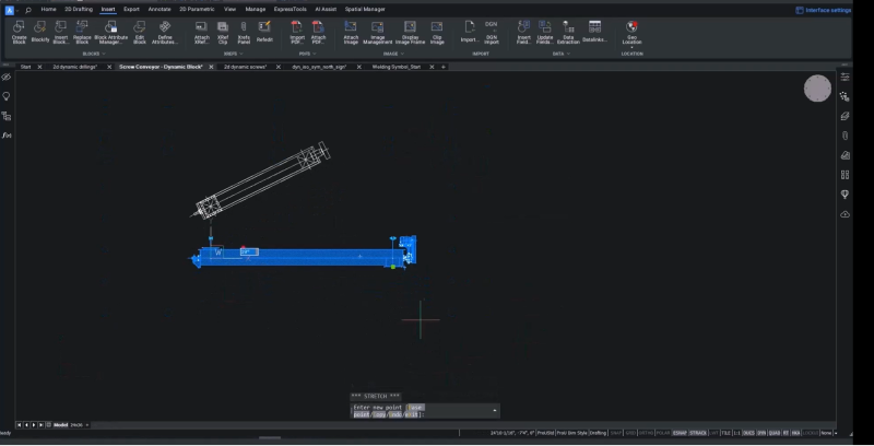 ダイナミックブロックstrectch bricscad