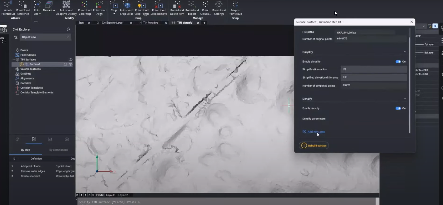 Densify point cloud BricsCAD Pro for Civil 23.2