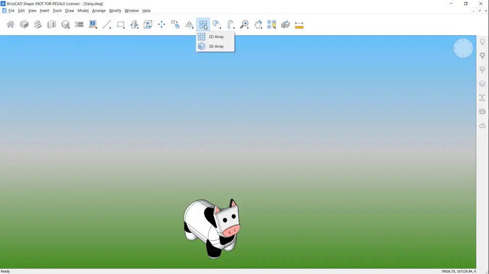 Arrays in BricsCAD Shape - 2d array