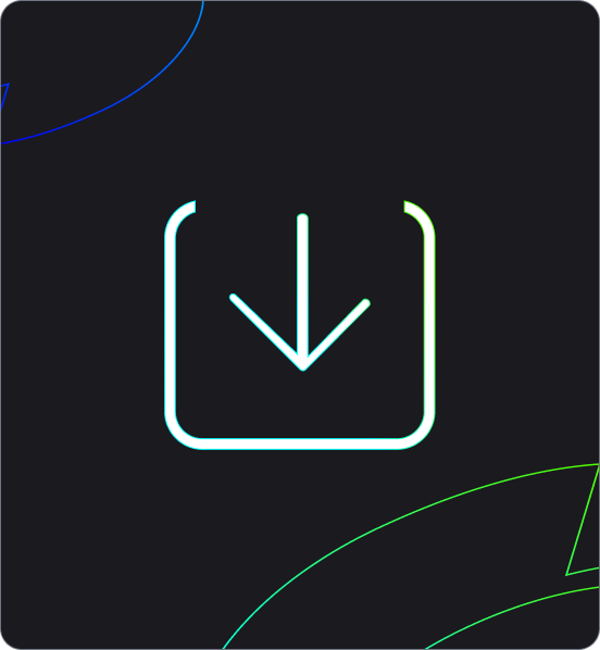 Can you download BricsCAD for free? - Visual Download icon with a downward arrow inside a rounded square on a dark background with blue and green accents.