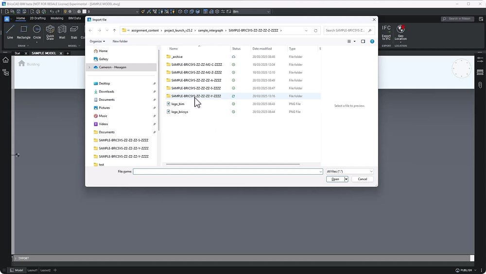 import IFC BricsCAD BIM