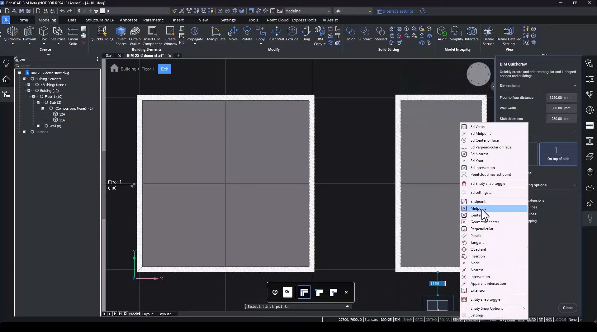 BricsCAD BIM V23.2 New Features QuickDraw Tool