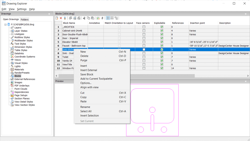 Manage Blocks With the Drawing Explorer – right click-1024x579