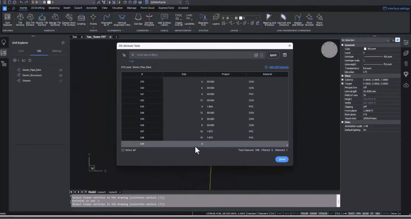 GIS Attribute BricsCAD