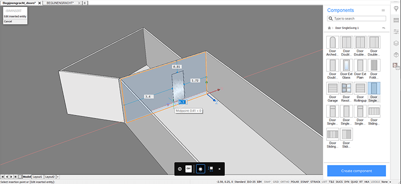 2D, 3D, BIM - 10 The House P3 - Windows and Doors- 16 insertdoor