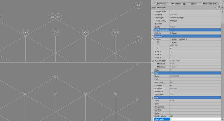 Grids in BricsCAD<sup>®</sup> BIM- scale