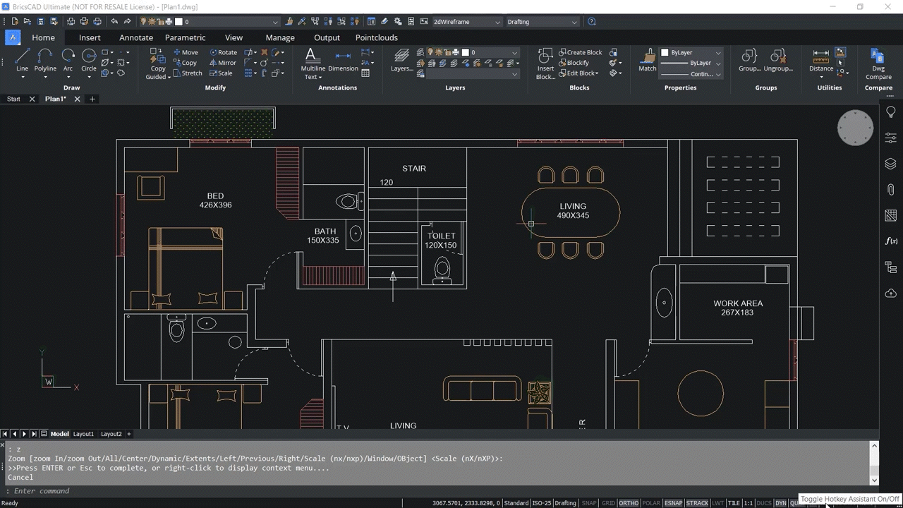 How to use CopyGuided and Moveguided commands in BricsCAD 3.00-3.03