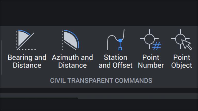 Civil / Survey Transparent commands