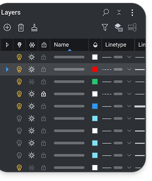 BricsCAD Layers panel - banner