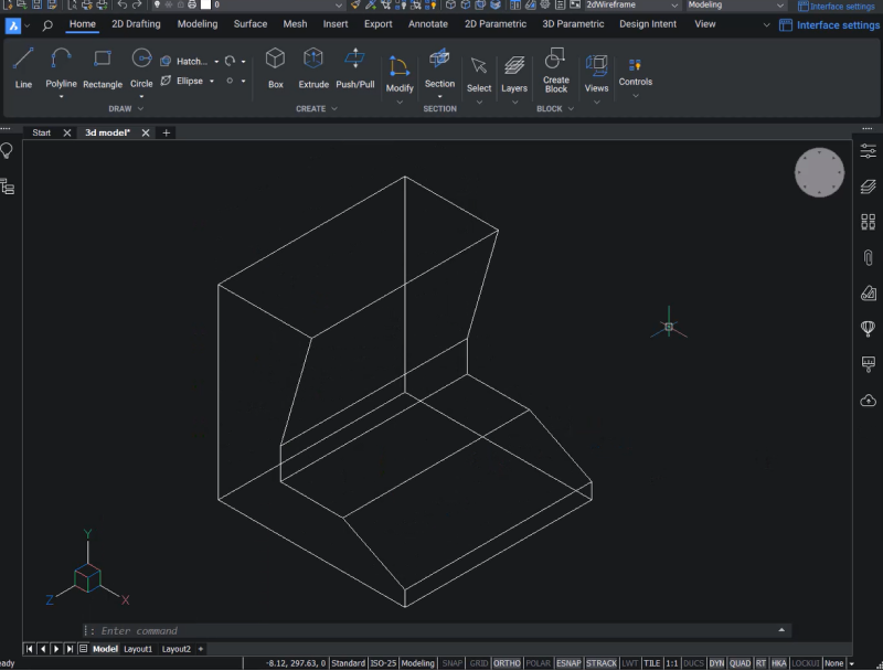 Creating a 3D model in BricsCAD
