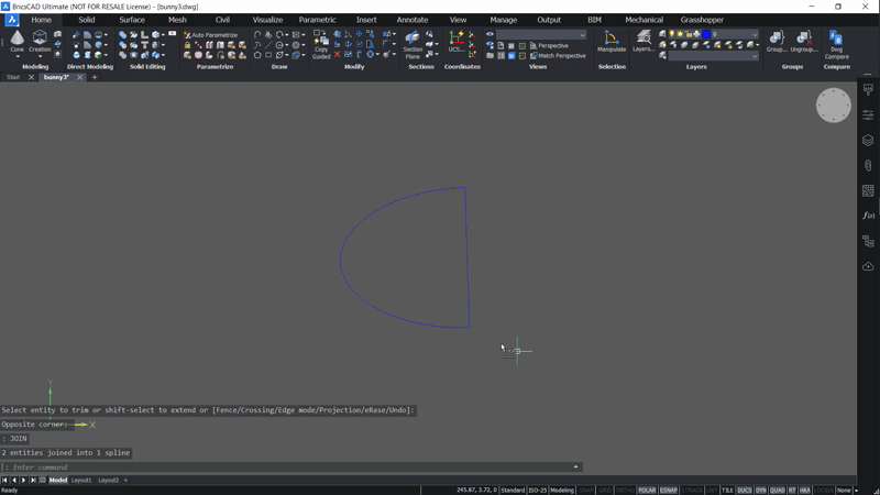 Use Complex, Curved Solids to Draw a 3D, Easter Bunny- rotate