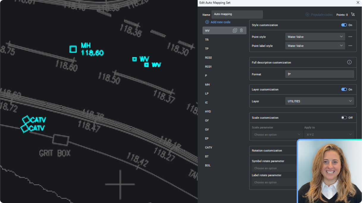 Set up Auto Mapping to manage Civil Points