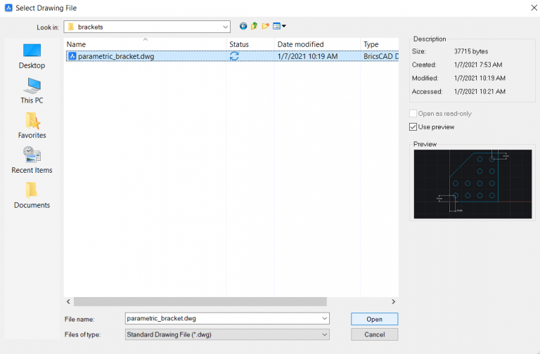 Use 2D Constraints and Parameters to Create a Bracket- e4 selectfile-768x504