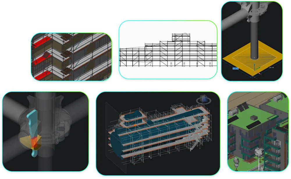 BricsCAD Projektansichten: 2D-Pläne, 3D-Gebäudemodell, Rohrleitungen