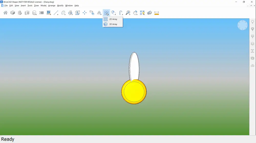 Arrays in BricsCAD Shape - polar array