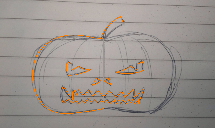 Halloween Pumpkin CADing- 2 lines