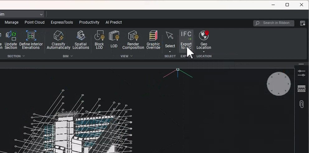 IFC Export button