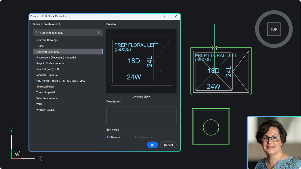 Creating and editing Dynamic Blocks in BricsCAD V26.1