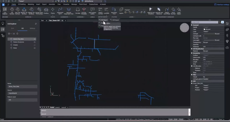 GIS Data Export BricsCAD