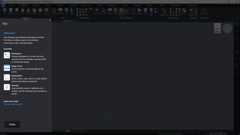 Tuesday Tips - The BricsCAD<sup>®</sup> Hotkey Assistant & Tips Panel- tips