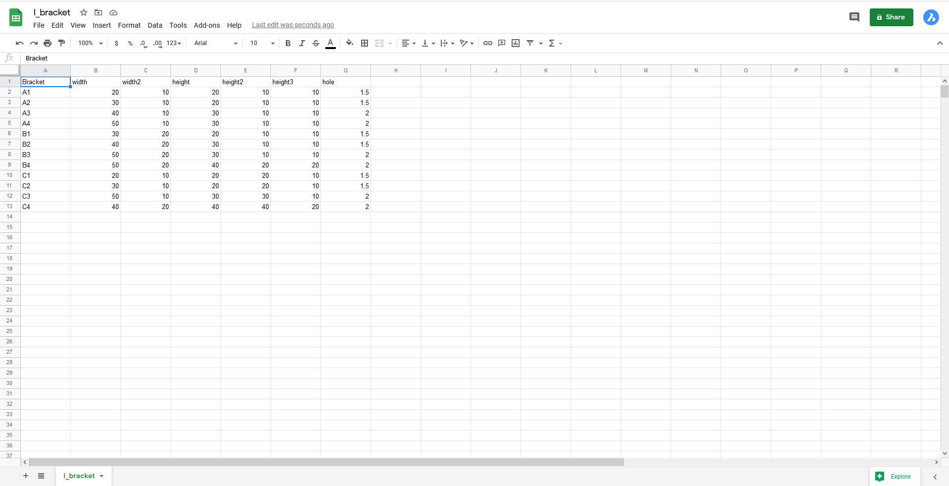 Use 2D Constraints and Parameters to Create a Bracket- d1 csvfile