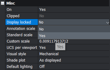 Viewports - Paper Space in BricsCAD- lock view