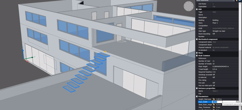BIM Stair Tool - New for BricsCAD BIM V20- parametrics