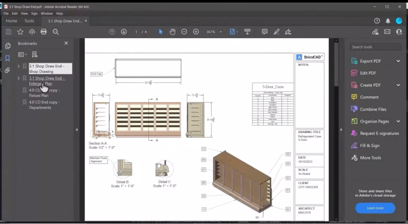 BricsCAD 24 中的 PDF 書籤