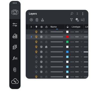 BricsCAD UI - Layers panel Octave