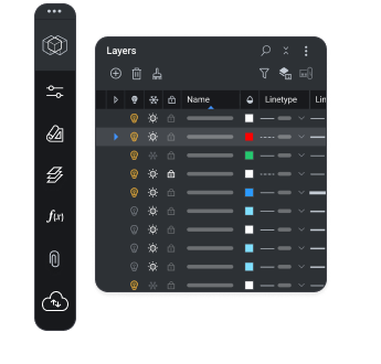 BricsCAD UI - Layers panel Octave BricsCAD UI - Layers panel Octave