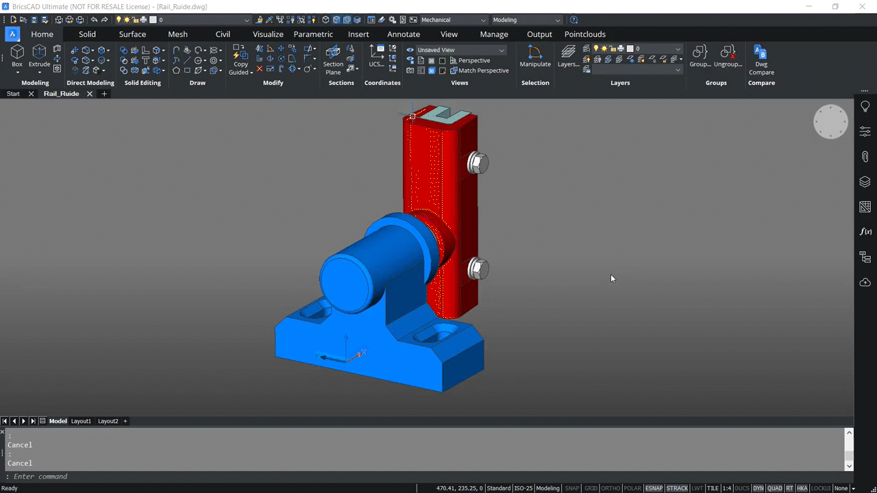 How to use Automatic chamfer recognition in BricsCAD 1,16-1,19