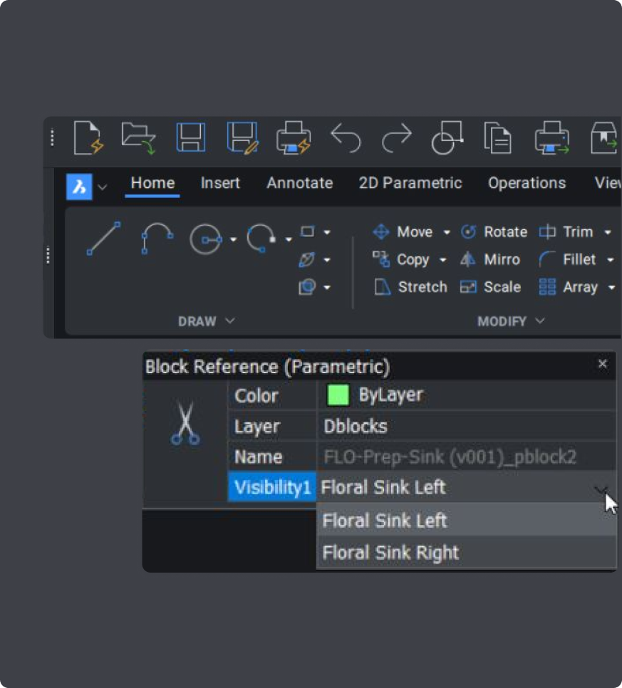 Custom CAD blocks -Visual