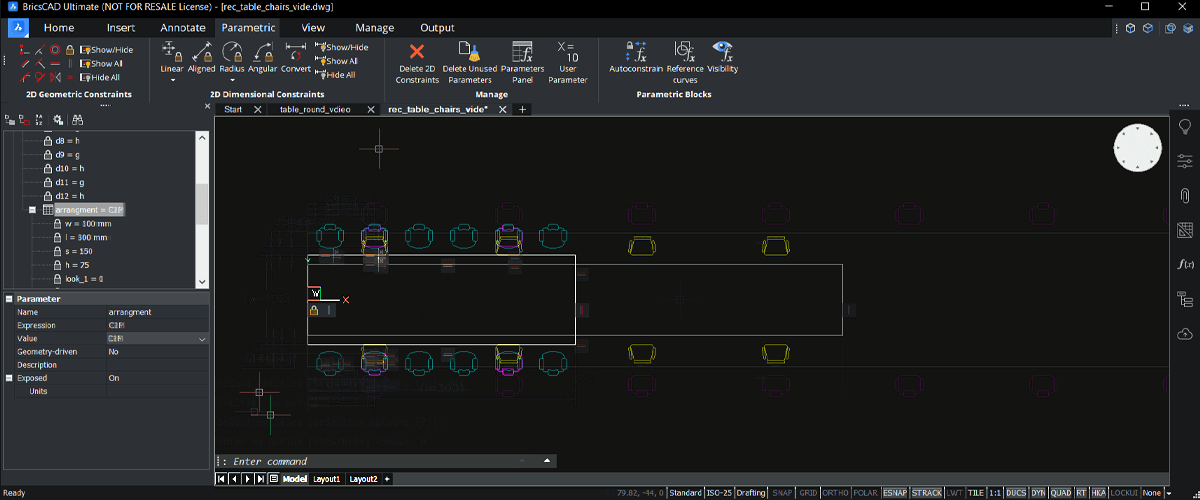 #2 Parametric Table and Chairs With Visibility States – Easy Builds