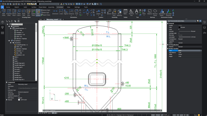 What-s New for BricsCAD Mechanical V21- Break-down-drawing-views-800x450
