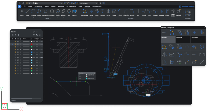 BricsCAD Lite - Main visual BricsCAD Lite - Main visual