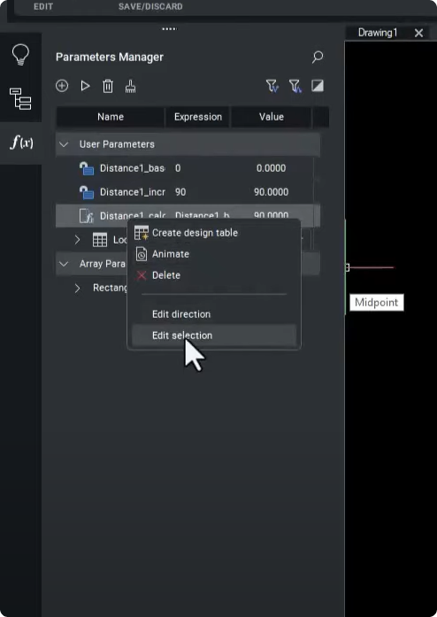 Stretch edit selection